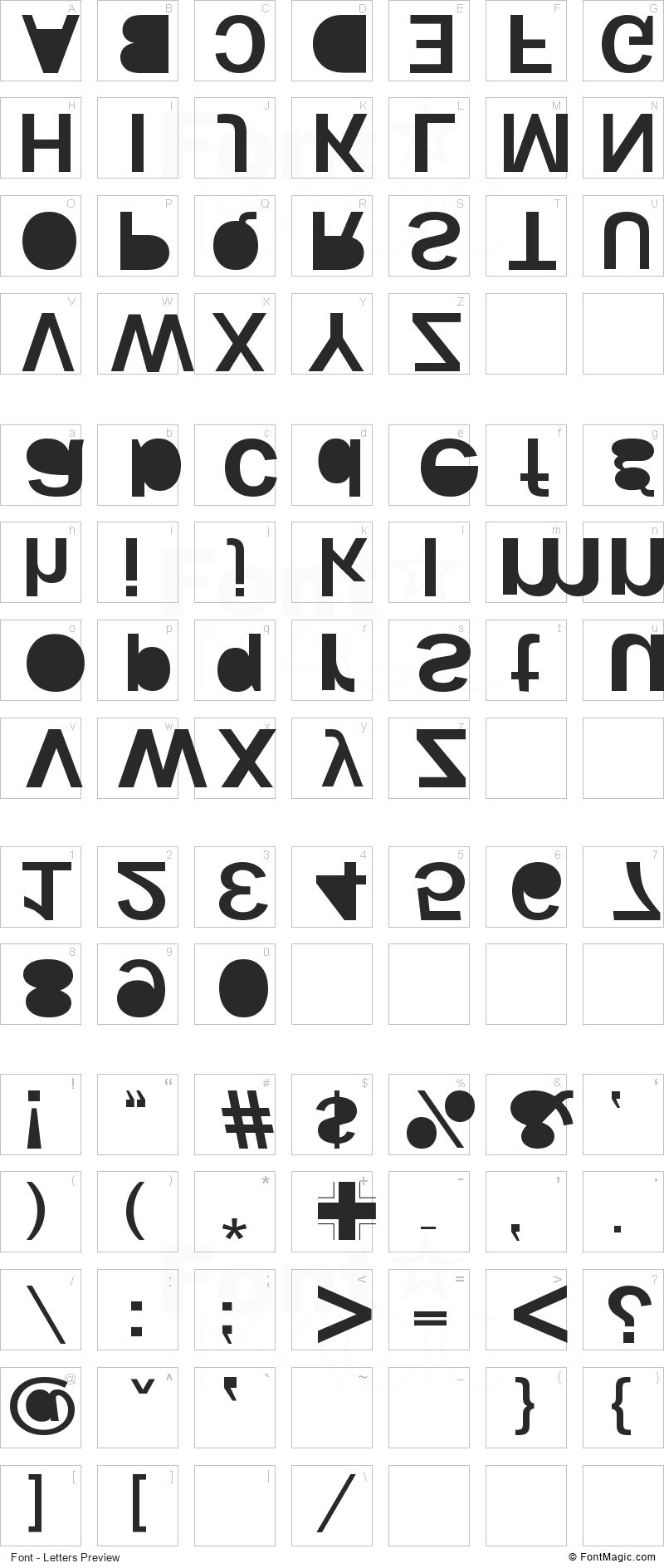 Woodcutter Kaos Font - All Latters Preview Chart